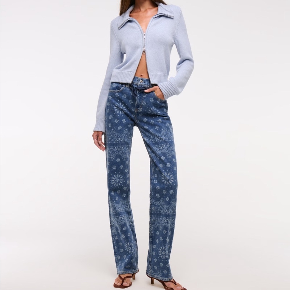 Abercrombie & Fitch High Rise Bandana Jeans